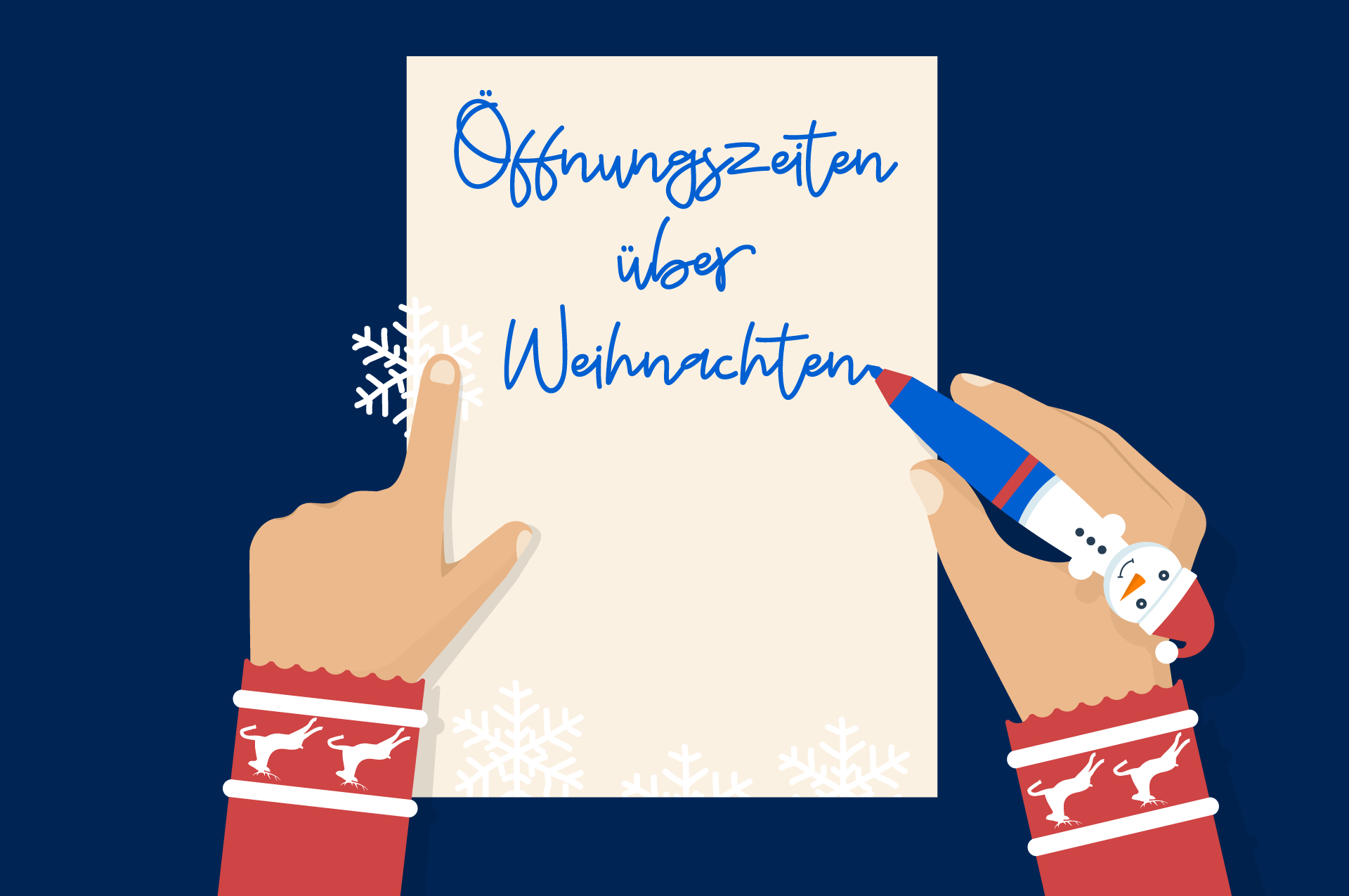 Öffnungszeiten über die Festtage.